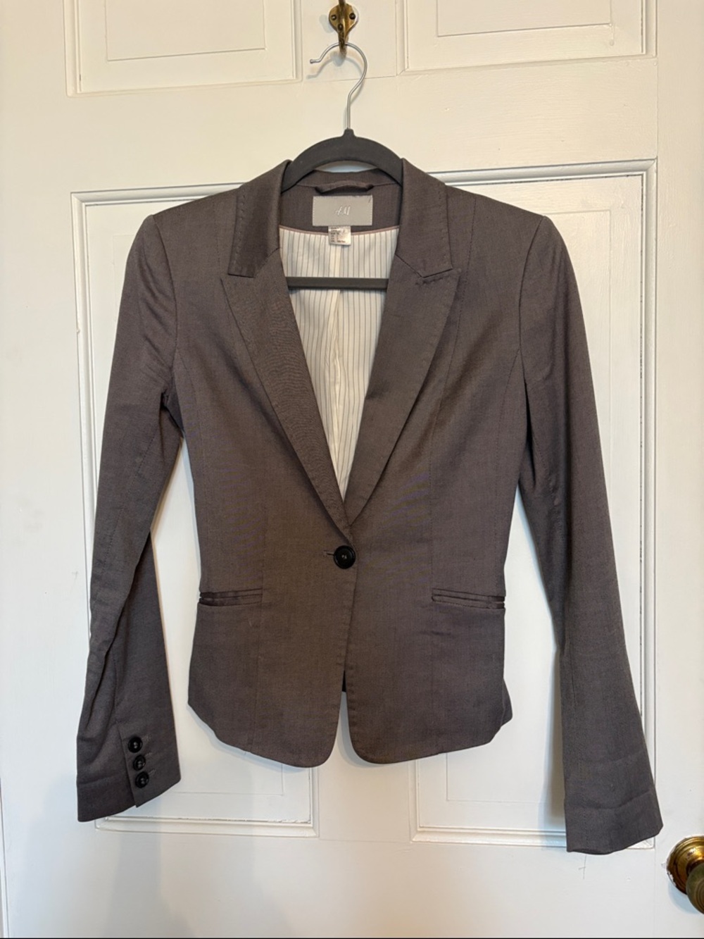 H&M Women's Charcoal Single-Button Blazer